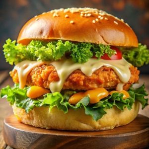 chicken burger ghc75 with fries ghc100